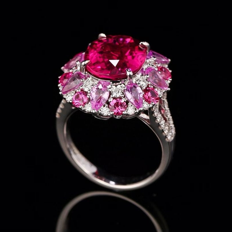 14k Gold 5.49 Ctw Natural Tourmaline & Diamond Ring - 5