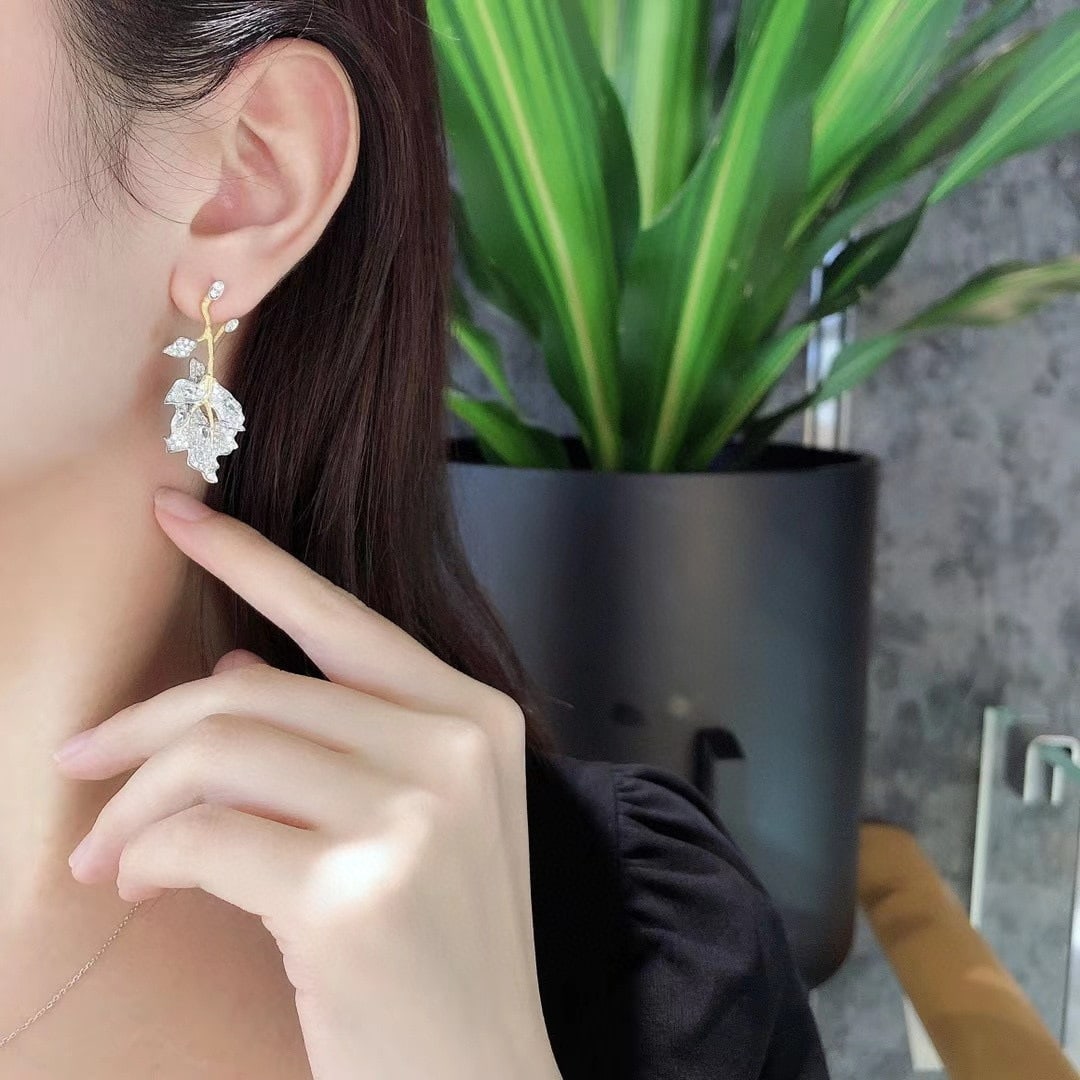 14k Gold 1.65 Ctw Natural H Diamond Earrings - 4