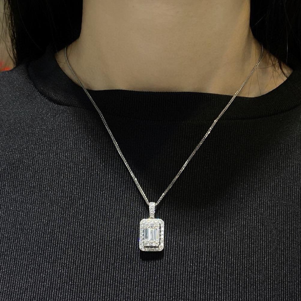 14k Gold 2.10 Ctw Natural H Diamond Necklace - 4