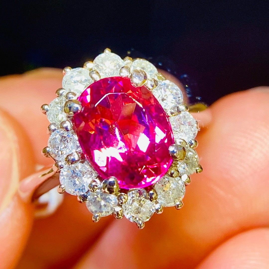 14k Gold 2.77 Ctw Natural Tourmaline & Diamond Ring - 3