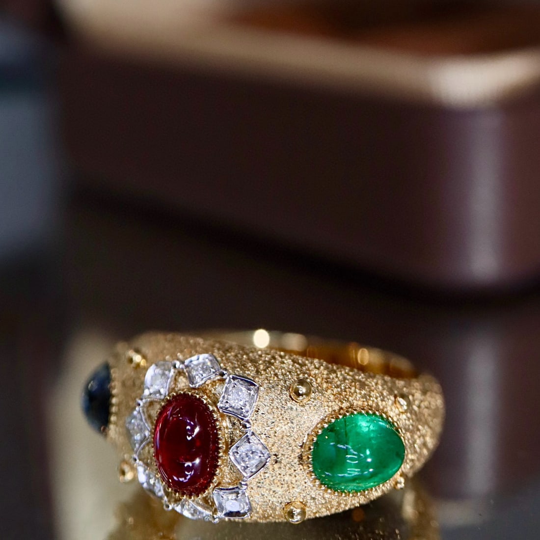 14k Gold 2.10 Ctw Natural Coloured Gemstone & Diamond Ring - 7