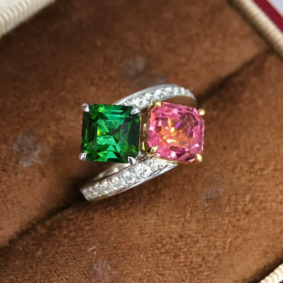 14k Gold 5.83 Ctw Natural Tourmaline & Diamond Ring - 5
