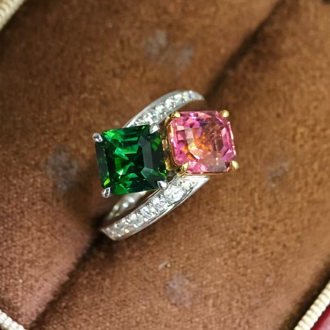 14k Gold 5.83 Ctw Natural Tourmaline & Diamond Ring - 6
