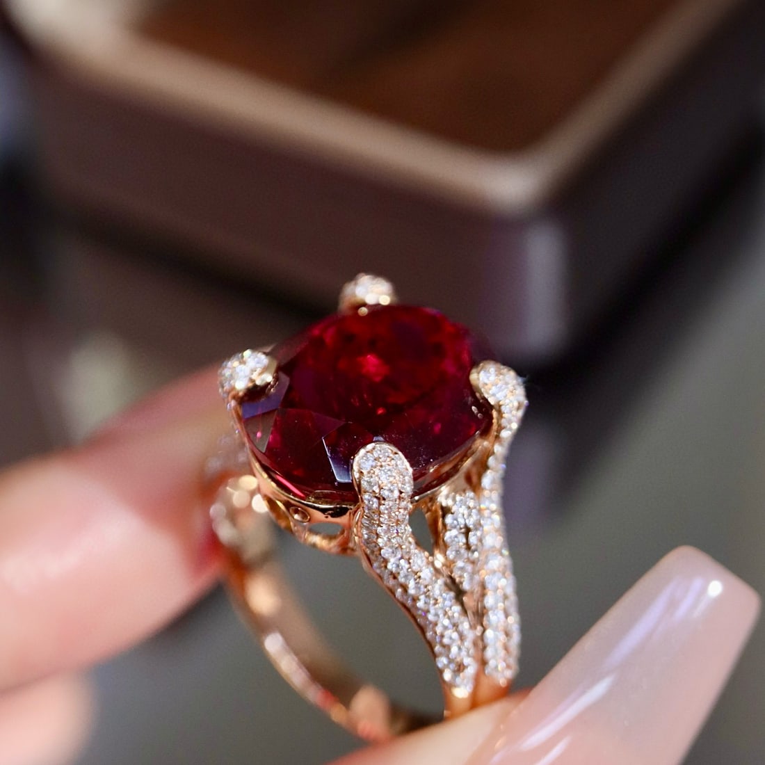 14k Gold 14.71 Ctw Natural Tourmaline & Diamond Ring - 2