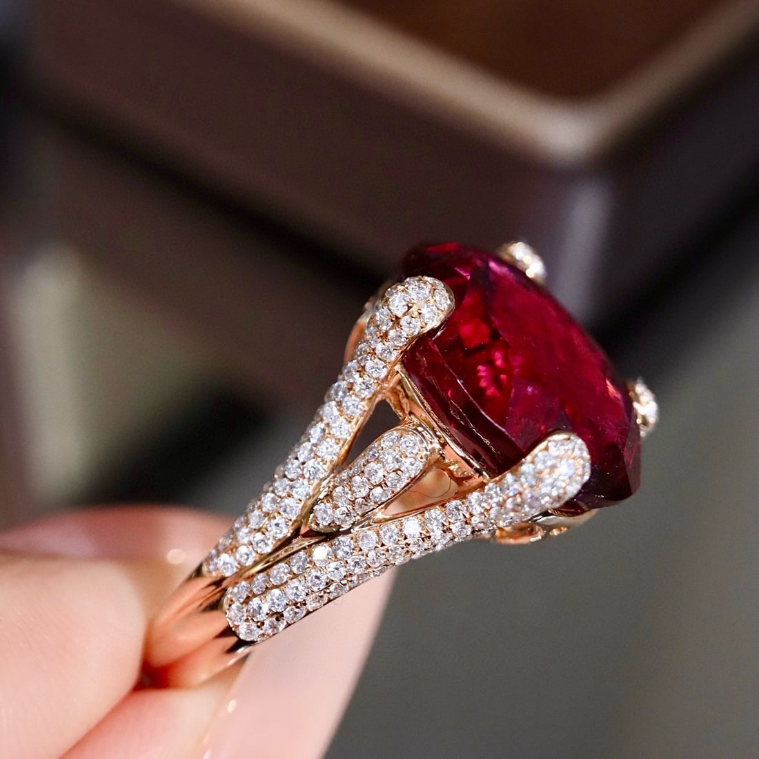 14k Gold 14.71 Ctw Natural Tourmaline & Diamond Ring - 3