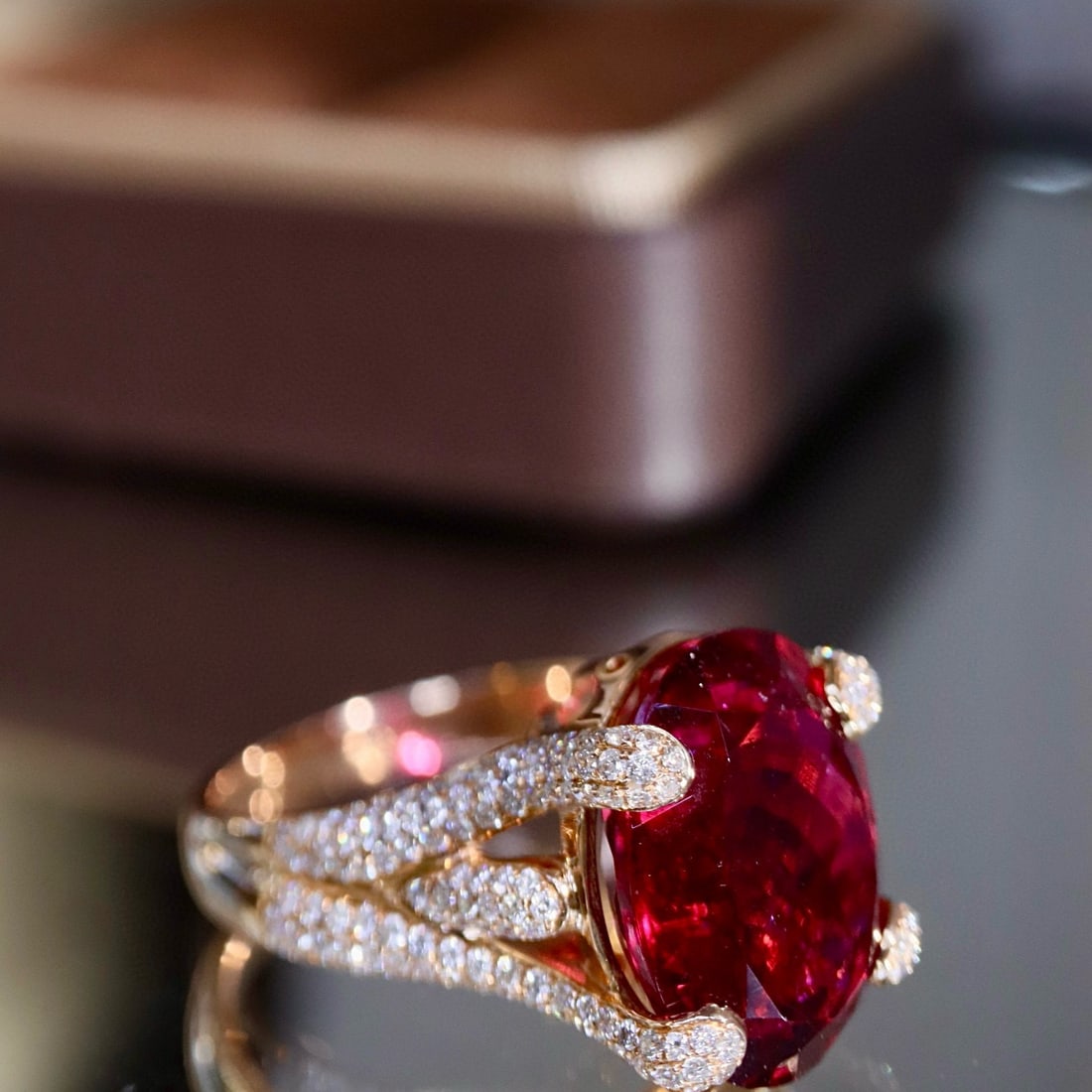 14k Gold 14.71 Ctw Natural Tourmaline & Diamond Ring - 6