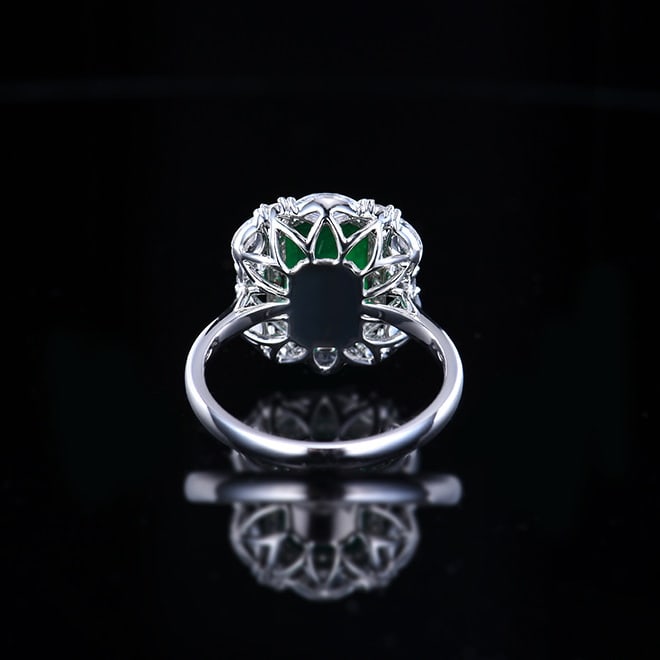 14k Gold 2.54 Ct Natural Emerald & Diamond & Sapphire Ring - 4