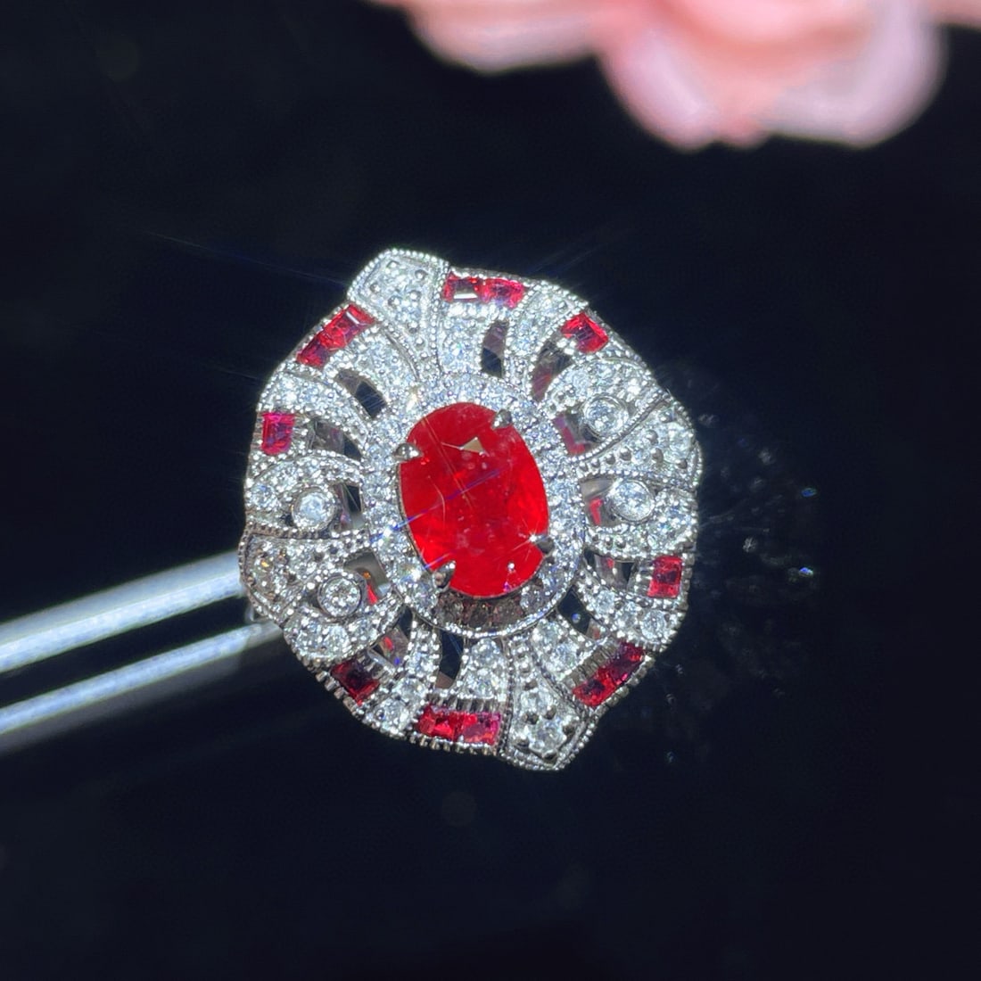 14k Gold 1.69 Ctw Vivid Red Natural Ruby & Diamond Ring - 2