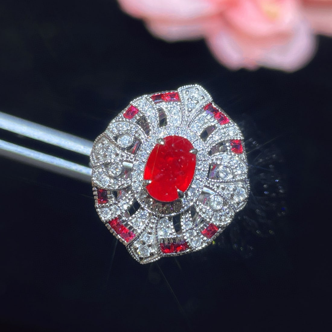 14k Gold 1.69 Ctw Vivid Red Natural Ruby & Diamond Ring - 3