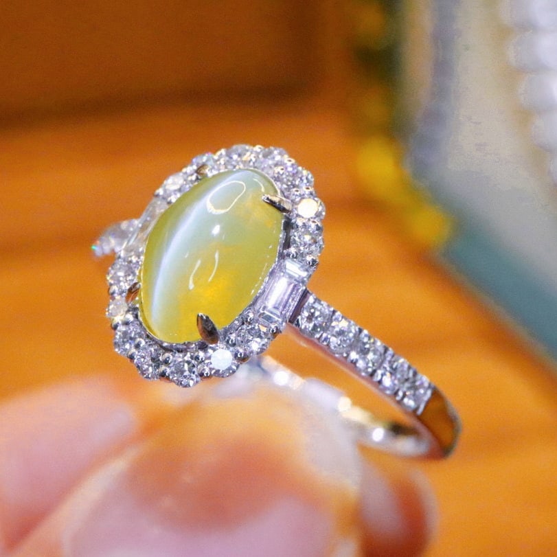 14k Gold 1.93 Ctw Natural Cat's?Eye Chrysoberyl & Diamond Ring - 2