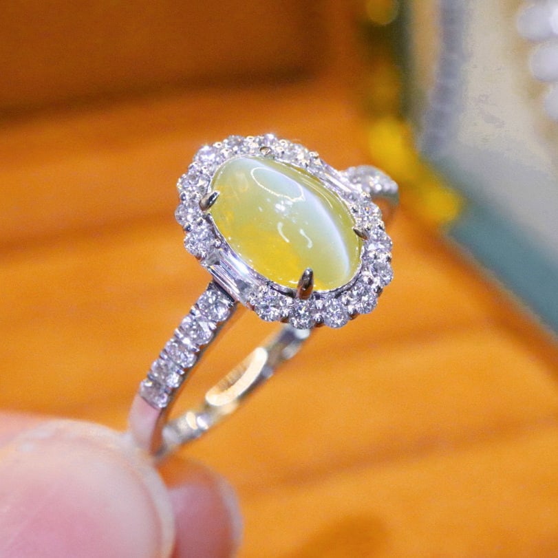 14k Gold 1.93 Ctw Natural Cat's?Eye Chrysoberyl & Diamond Ring - 3
