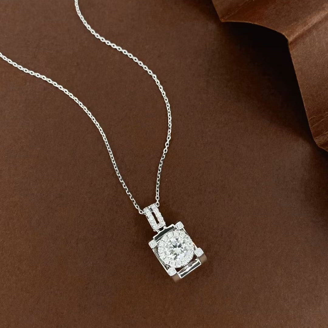Gia Certified 14k Gold 0.68 Ctw Natural E Vs1 Round Diamond Necklace - 3