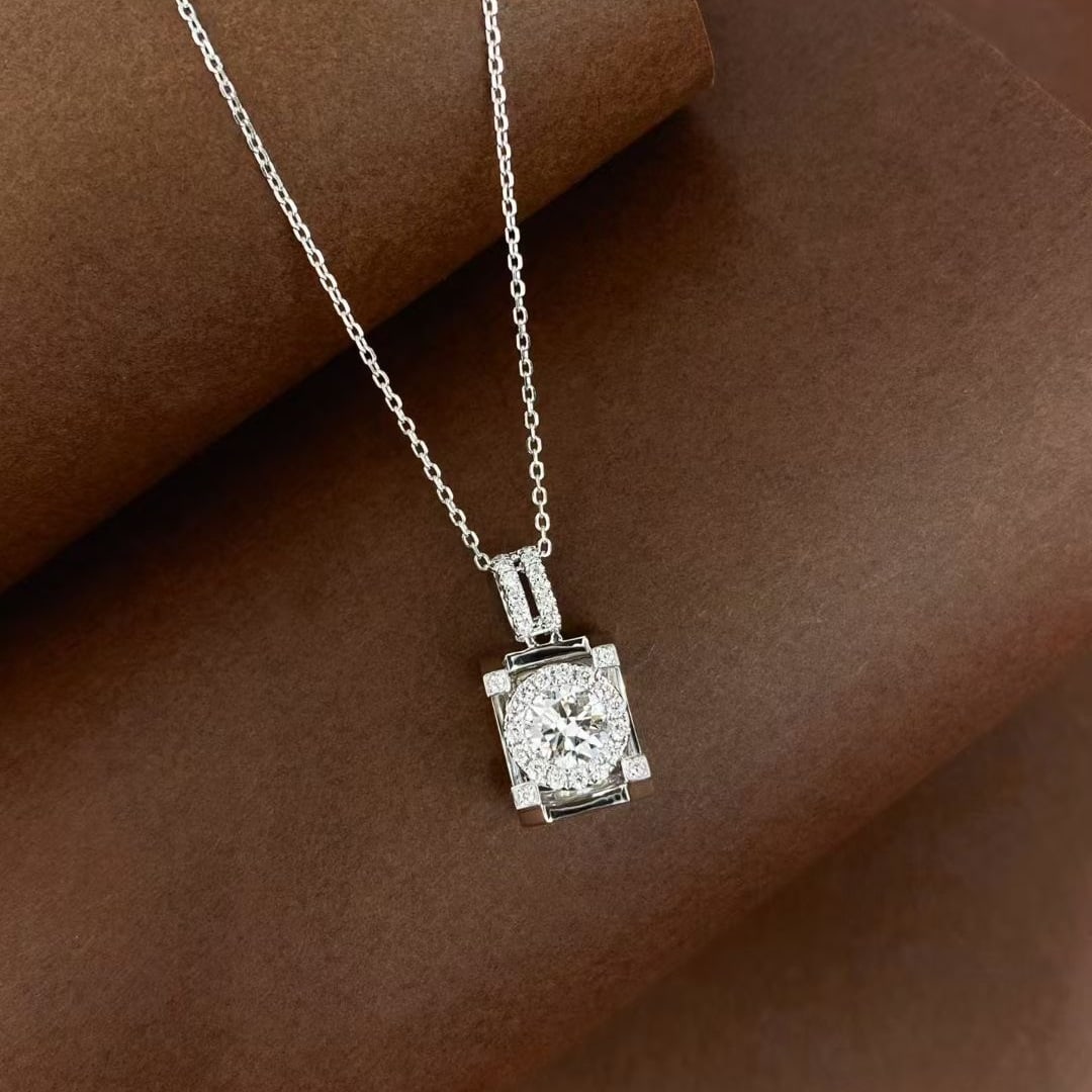 Gia Certified 14k Gold 0.68 Ctw Natural E Vs1 Round Diamond Necklace - 4