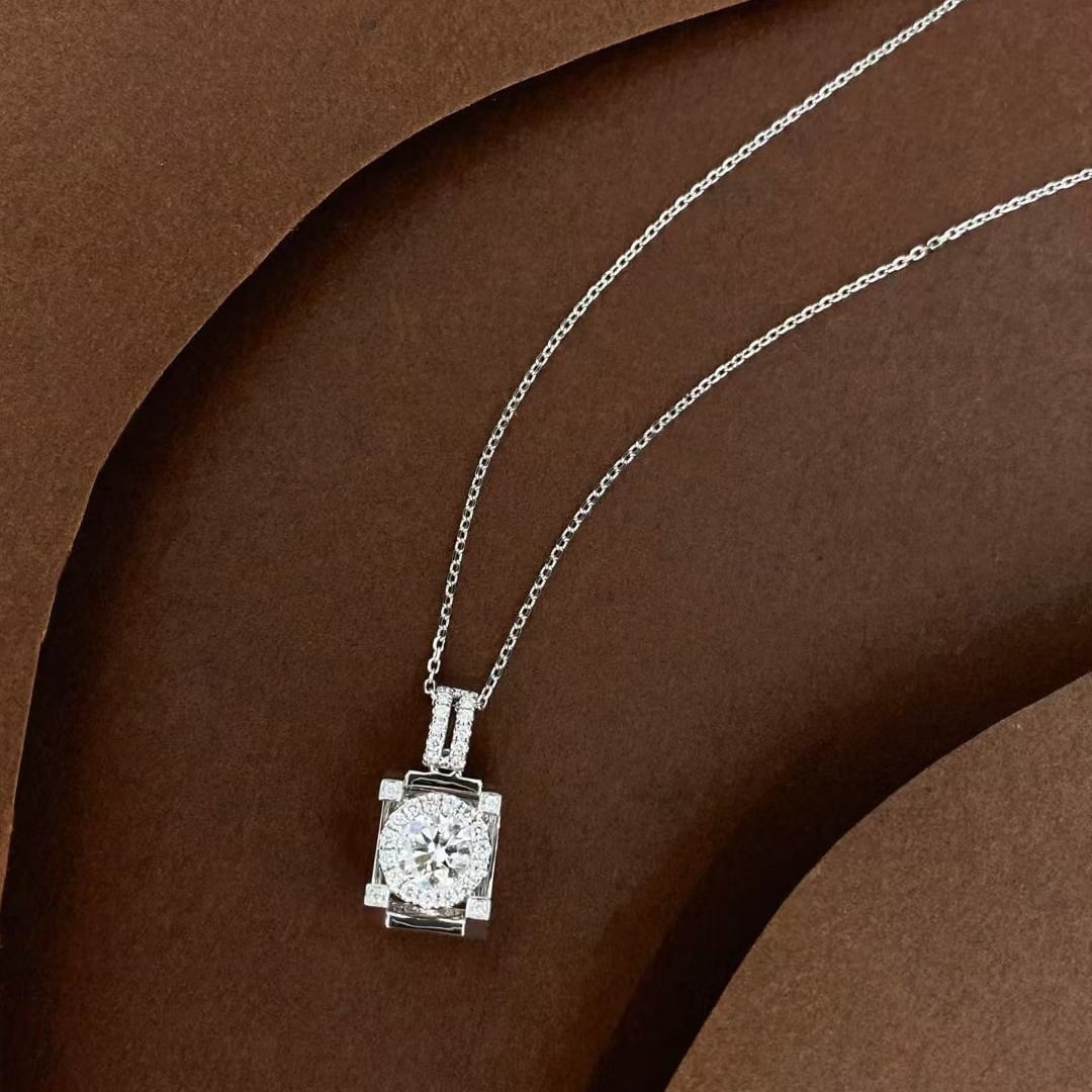 Gia Certified 14k Gold 0.68 Ctw Natural E Vs1 Round Diamond Necklace - 5