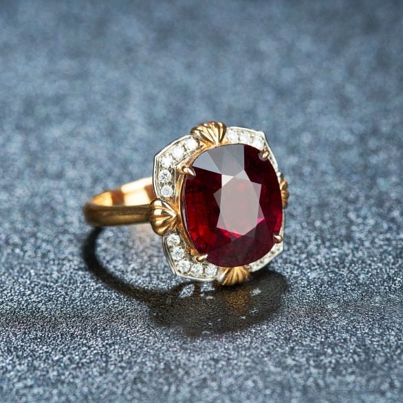 14k Gold 7.05 Ctw Natural Tourmaline & Diamond Ring - 2