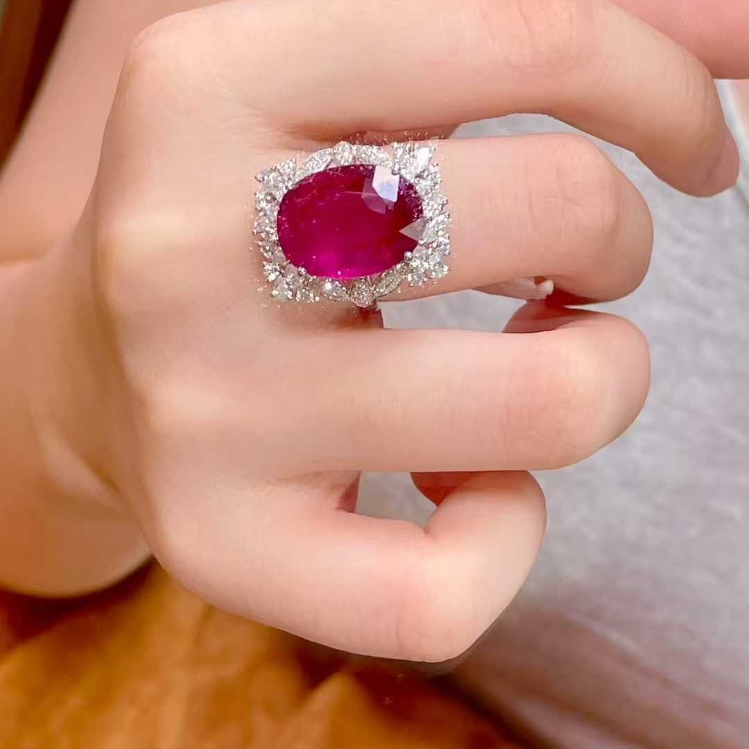 14k Gold 10.5 Ctw Natural Tourmaline & Diamond Ring - 2