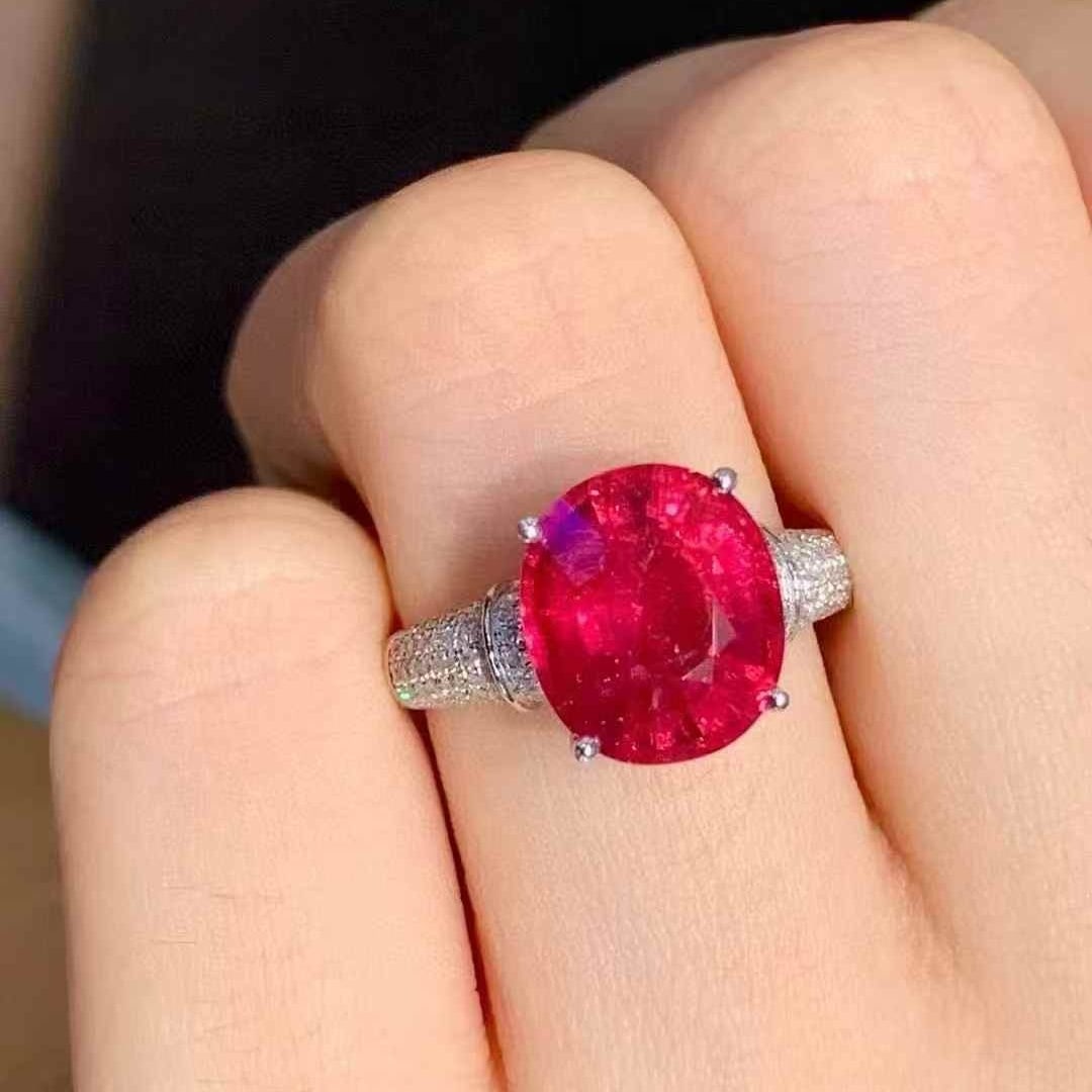 14k Gold 5.8 Ct Natural Tourmaline & Diamond Ring - 6