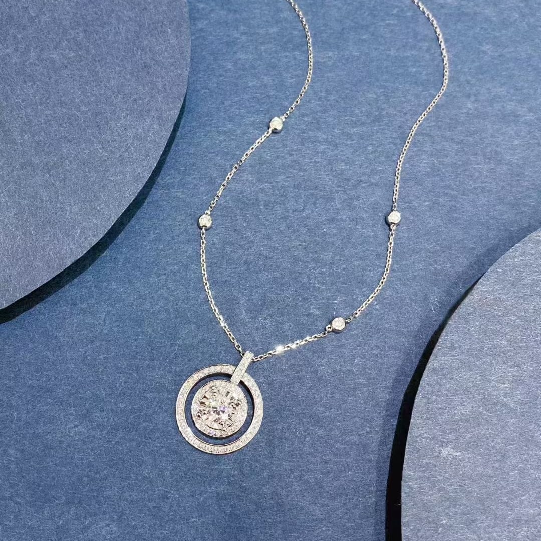 Gia Certified 14k Gold 1.19 Ctw Natural D Si1 Round Diamond Necklace - 2