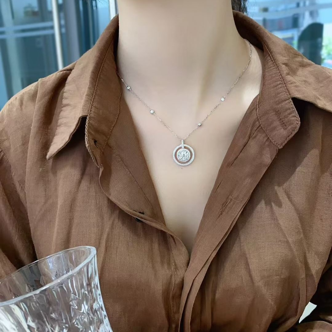 Gia Certified 14k Gold 1.19 Ctw Natural D Si1 Round Diamond Necklace - 3