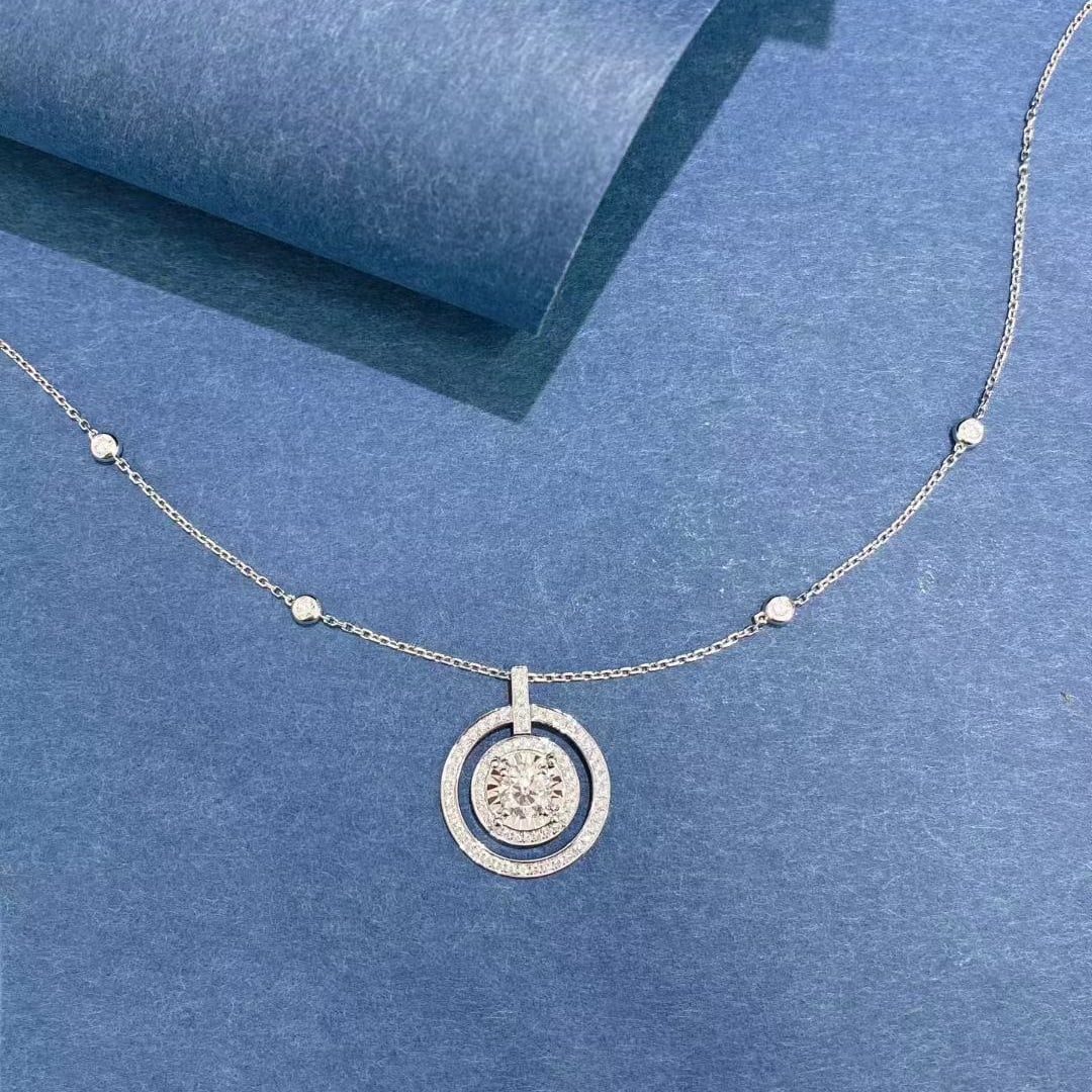 Gia Certified 14k Gold 1.19 Ctw Natural D Si1 Round Diamond Necklace - 4