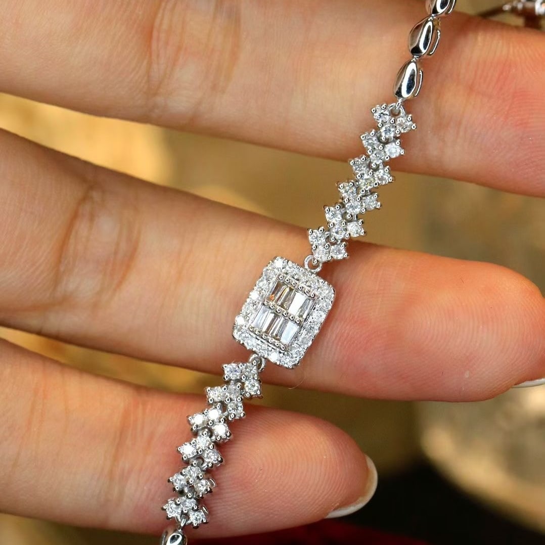 14k Gold 0.6 Ct Natural H Diamond Bracelet - 6