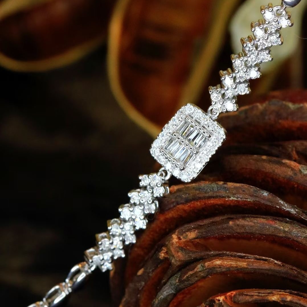 14k Gold 0.6 Ct Natural H Diamond Bracelet - 7