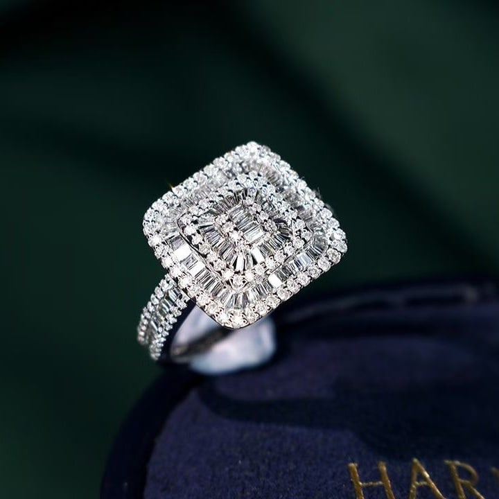 14k Gold 0.85 Ct Natural H Diamond Ring - 7