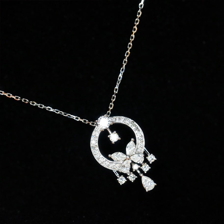 14k Gold 0.5 Ct Natural H Diamond Necklace - 2