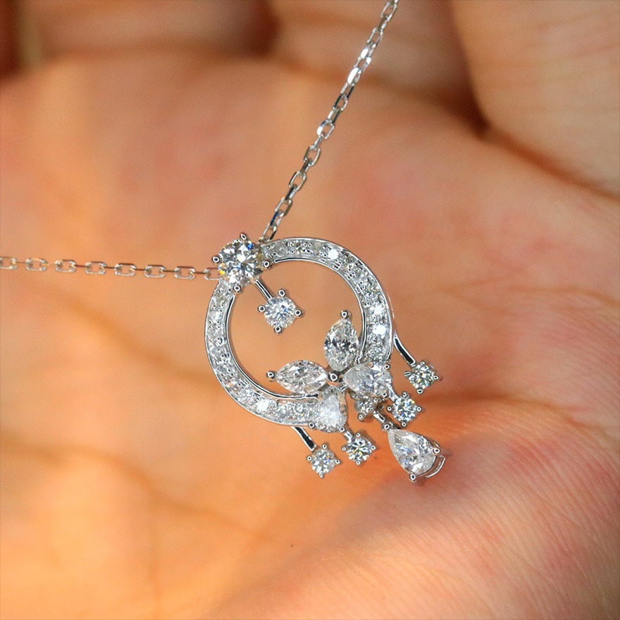 14k Gold 0.5 Ct Natural H Diamond Necklace - 3