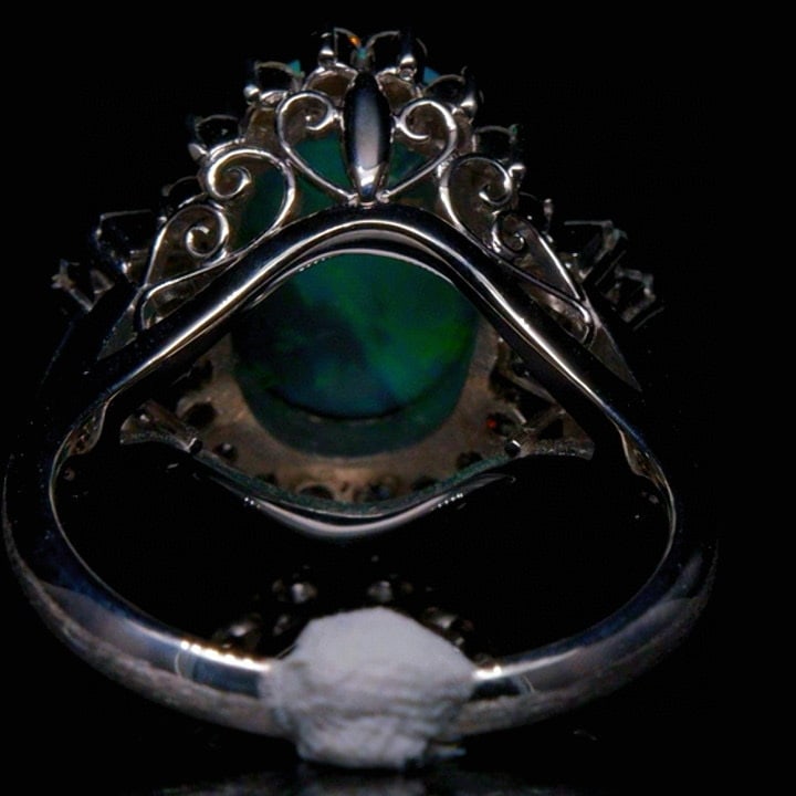 14k Gold 2.74 Ctw Natural Opal & Diamond Ring - 4