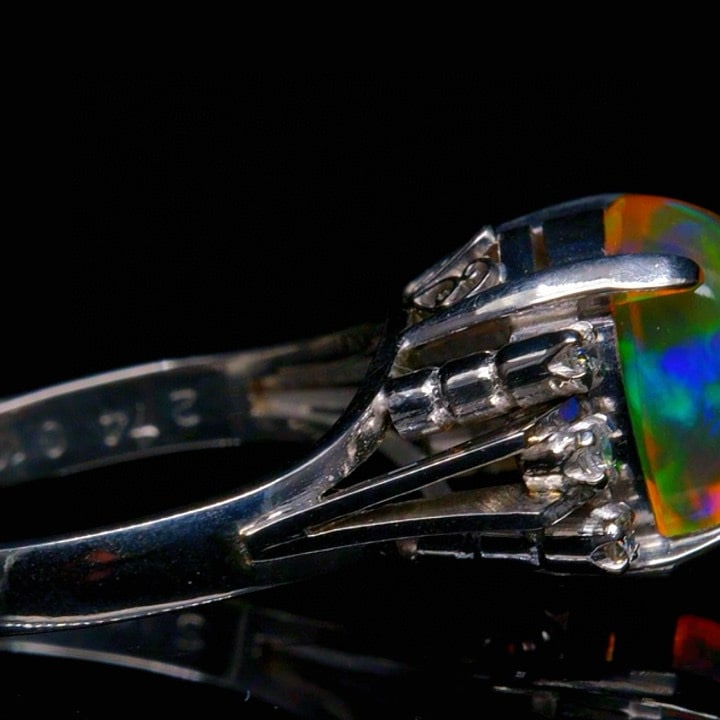 14k Gold 2.84 Ctw Natural Opal & Diamond Ring - 3