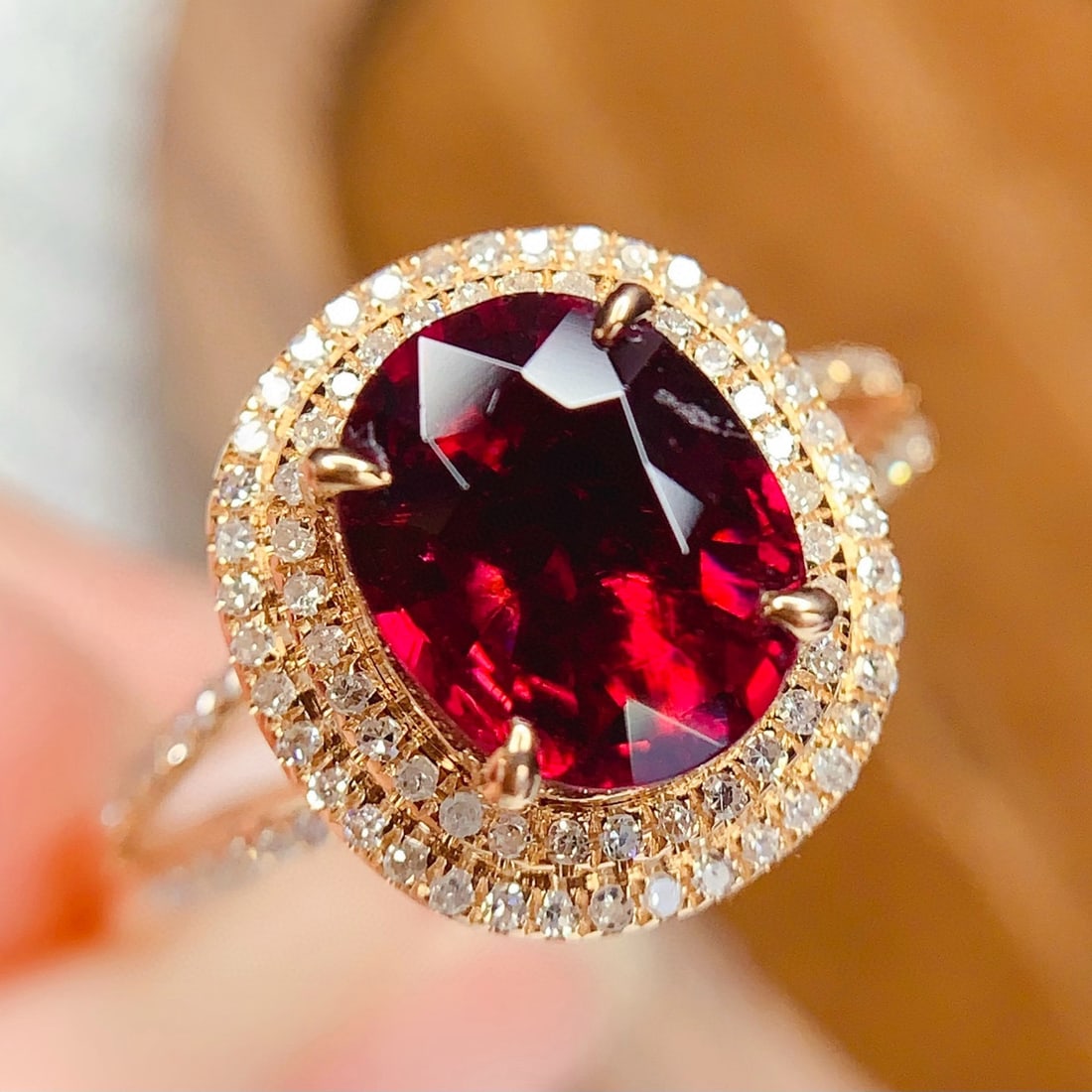 14k Gold 2.2 Ct Natural Tourmaline & Diamond Ring - 2