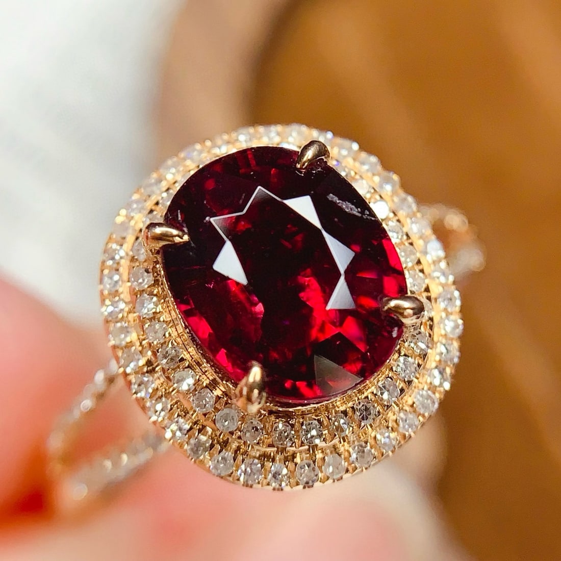 14k Gold 2.2 Ct Natural Tourmaline & Diamond Ring - 4