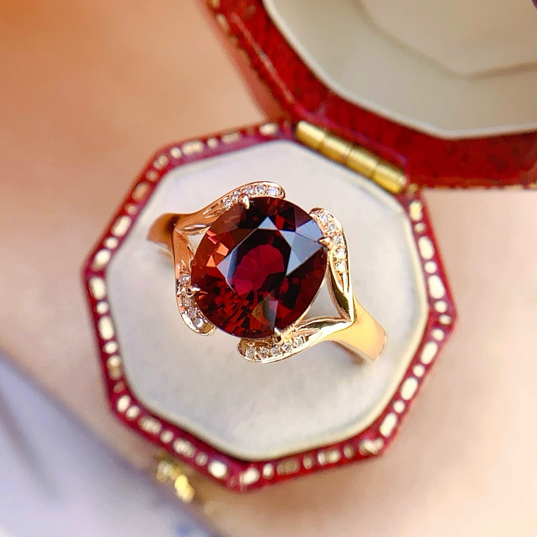 14k Gold 3.15 Ct Natural Tourmaline & Diamond Ring - 2