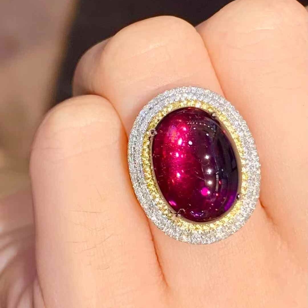 14k Gold 7.2 Ct Natural Tourmaline & Diamond Ring - 3