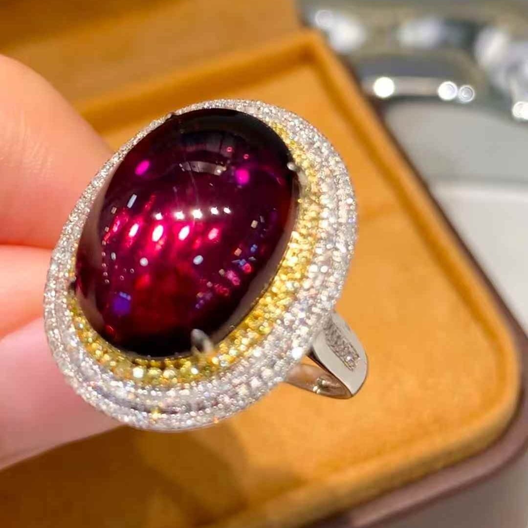 14k Gold 7.2 Ct Natural Tourmaline & Diamond Ring - 6
