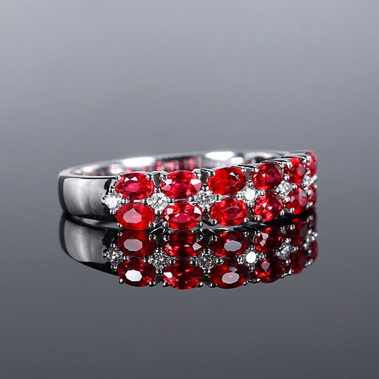 14k Gold 1.30 Ctw Natural Ruby & Diamond Ring - 2