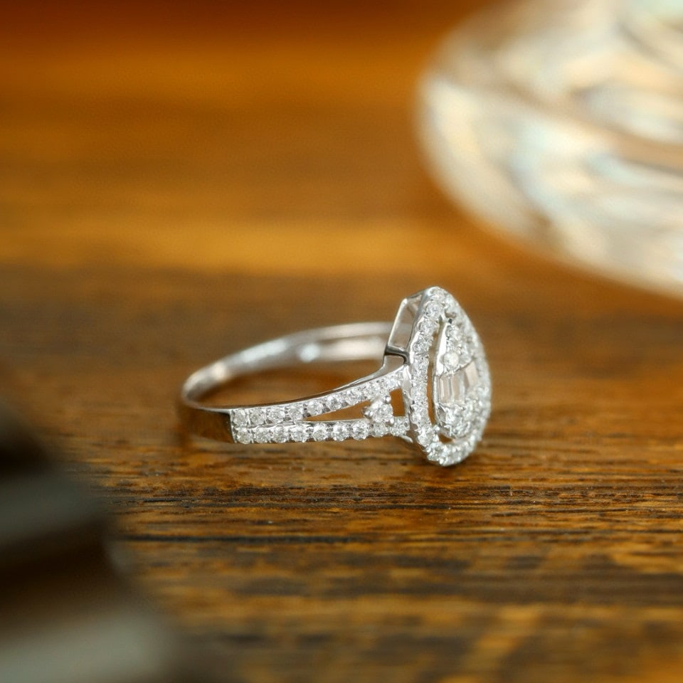 14k Gold 0.68 Ct Natural H Diamond Ring - 2