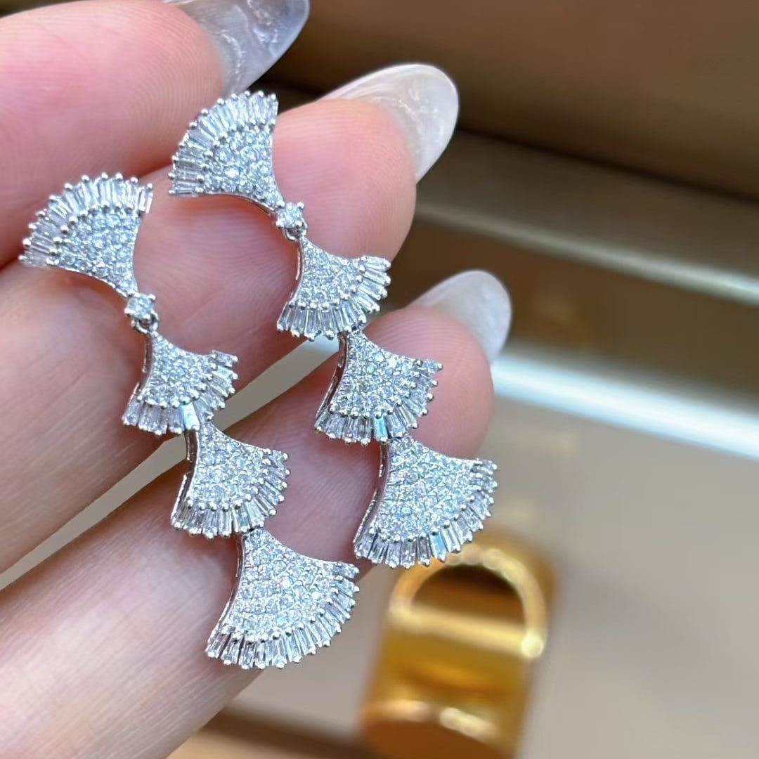 14k Gold 1.3 Ct Natural H Diamond Earrings - 4