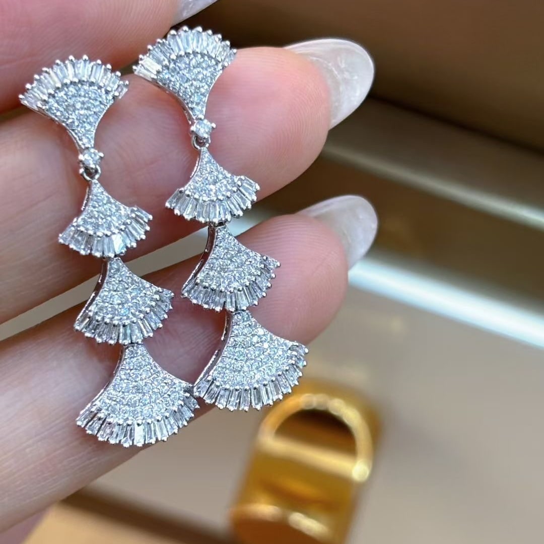 14k Gold 1.3 Ct Natural H Diamond Earrings - 6