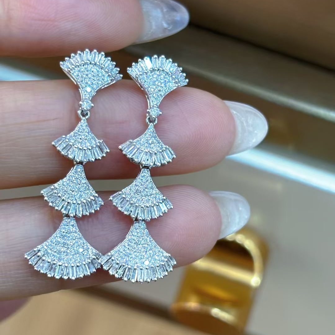 14k Gold 1.3 Ct Natural H Diamond Earrings - 7