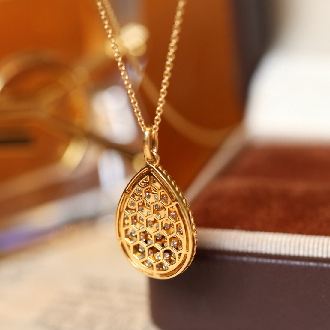 14k Gold 0.9 Ct Natural H Diamond Necklace - 2
