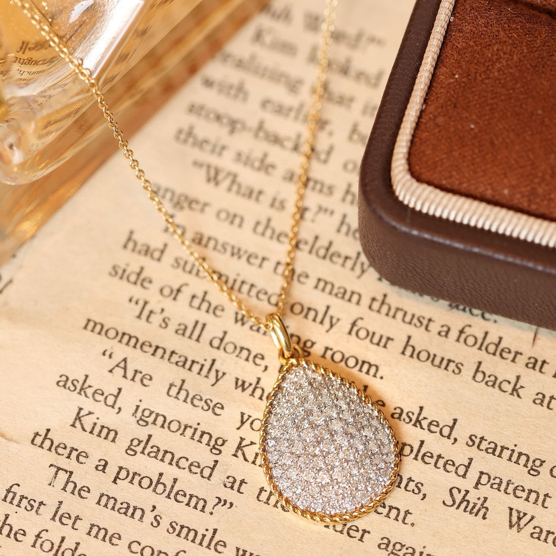 14k Gold 0.9 Ct Natural H Diamond Necklace - 4