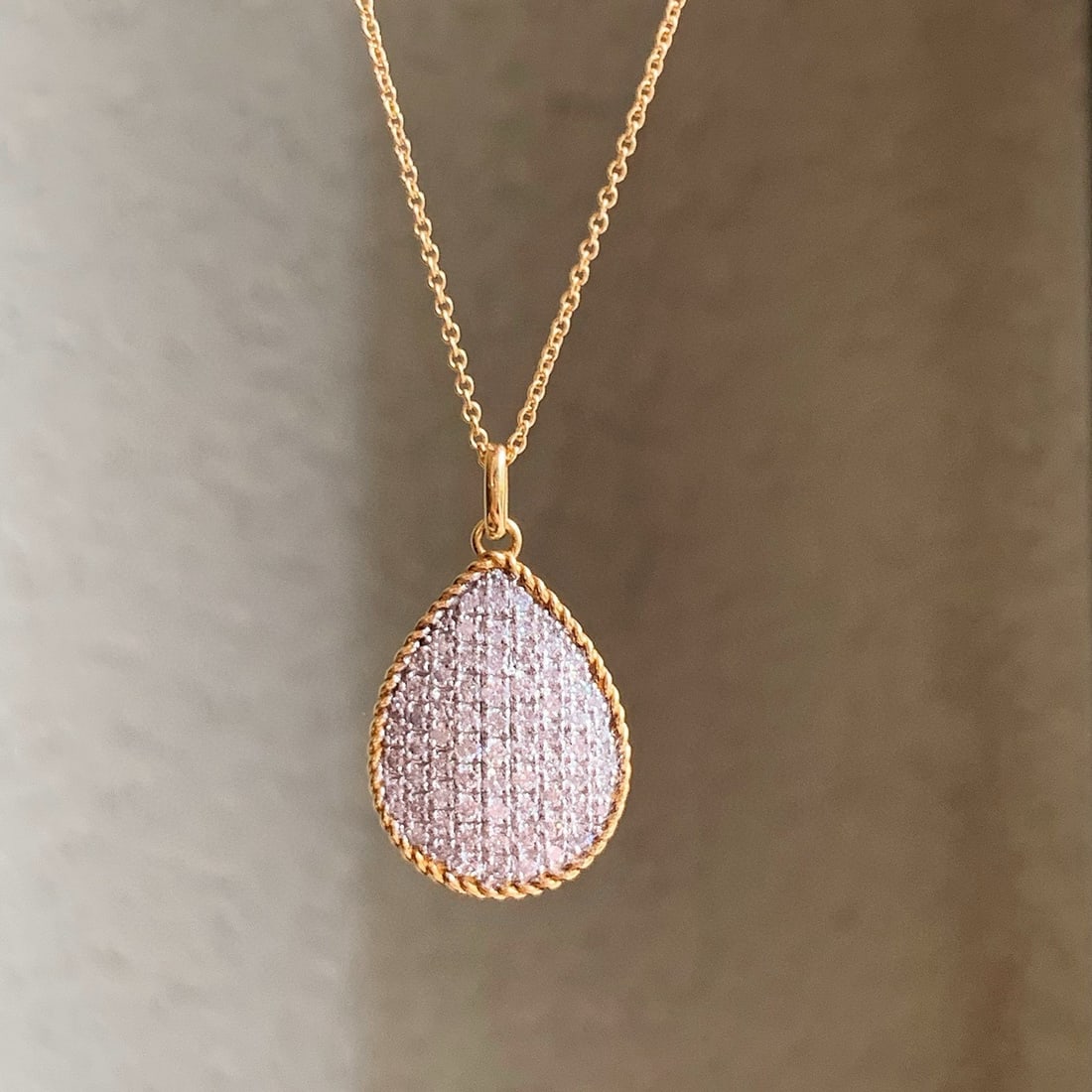14k Gold 0.9 Ct Natural H Diamond Necklace - 5