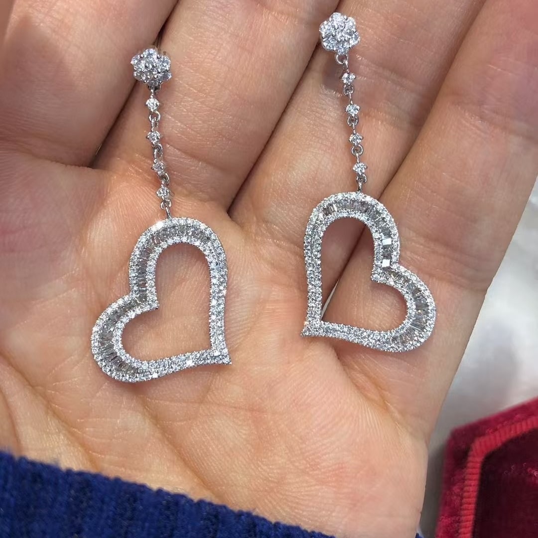 14k Gold 1.32 Ct Natural H Diamond Earrings - 4