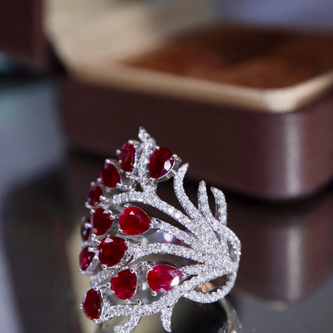 14k Gold 4.35 Ctw Natural Ruby & Diamond Ring - 2