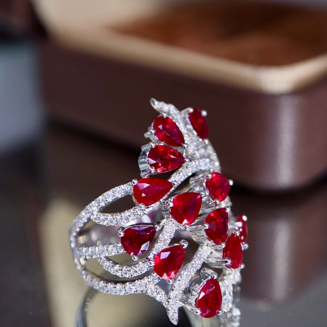 14k Gold 4.35 Ctw Natural Ruby & Diamond Ring - 3