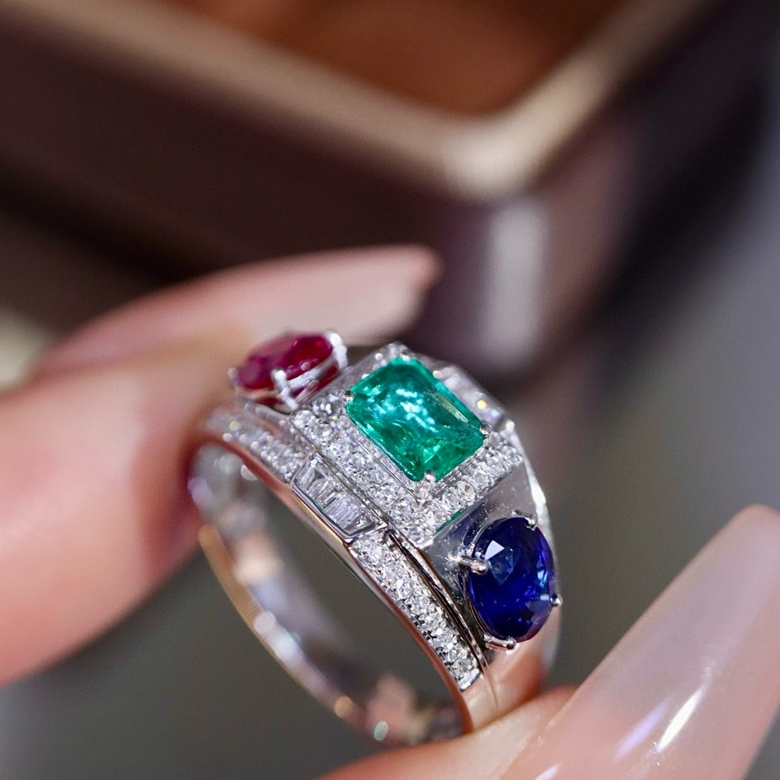 14k Gold 1.67 Ctw Natural Coloured Gemstone & Diamond Ring - 2