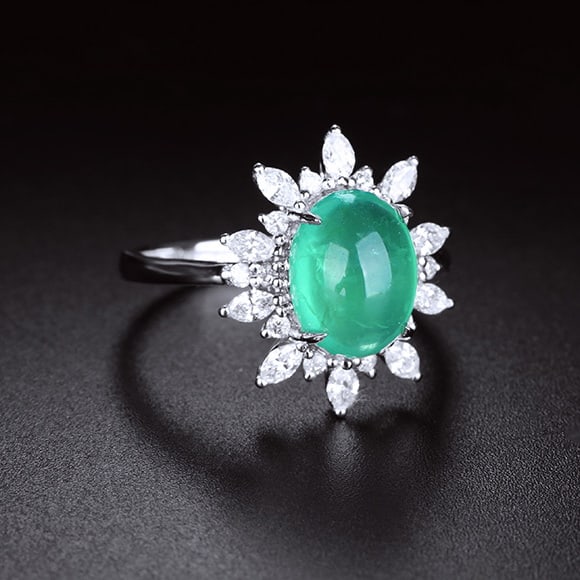 14k Gold 3.15 Ctw Natural Emerald & Diamond Ring - 2