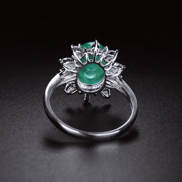 14k Gold 3.15 Ctw Natural Emerald & Diamond Ring - 4